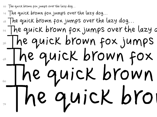 Dina's Handwriting font waterfall